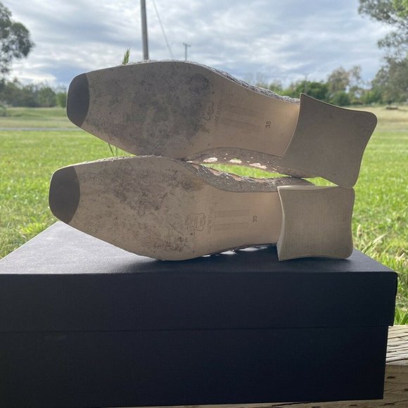 Missta Loirane Parchment Woven Braid Blocked Heels - Picture 6 of 10